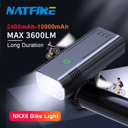 Lumières de vélo 10000mAh 68 lumière LED rechargeable par USB 3600 lumens phare super lumineux lampe de poche avant et arrière feu arrière 230525