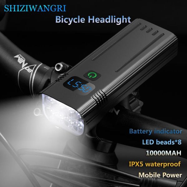 Lumières de vélo 10000mAh Lumière de vélo USB LED Ensemble rechargeable Cycle de montagne Avant arrière Highlight 8LED Lampe de phare Lampe de poche 230823