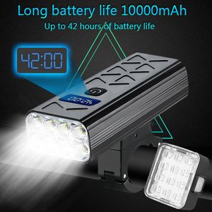 Lumières de vélo 10000mAh éclairage de vélo USB LED ensemble rechargeable cycle de montagne avant arrière point culminant 5000LM lampe de phare lampe de poche 230625