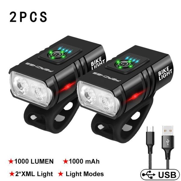 Lumières de vélo 1000 Lumen T6 LED lumière de vélo avant lampe Rechargeable lampe de poche vtt vélo phare vélo lampe de poche Luz Delantera Bicicleta 230824