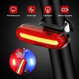 Fietslichten 120 lumen fiets achterlicht USB oplaadbare waterdichte fiets achterlicht MTB rij -led Luces para bicicleta fietsaccessoires p230427