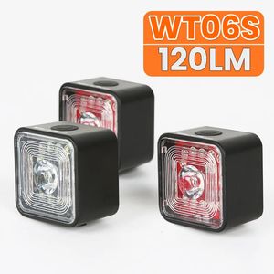 Lumières de vélo 120LM vélo intelligent détection de freinage lumière arrière avant ensembles IP66 étanche vtt route feu arrière USB nuit cyclisme lampe de sécurité 231212