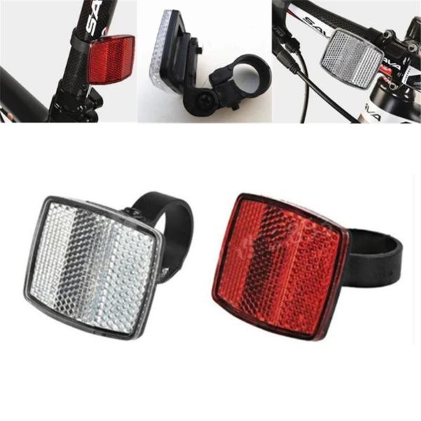 Luces para bicicleta, 1 Uds., Reflector seguro para montaje en manillar, reflectores de advertencia delanteros y traseros para bicicleta, suministro de accesorios para ciclismo