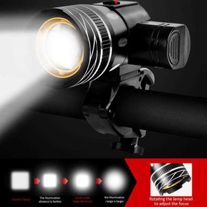 Bike Lights 2400MAH T6 Luz Delanta Bicicleta Bicycle Lighting USB Oplaadbare lampen Zoom achterlichten Cycling Koplamp Fietsaccessoires P230427