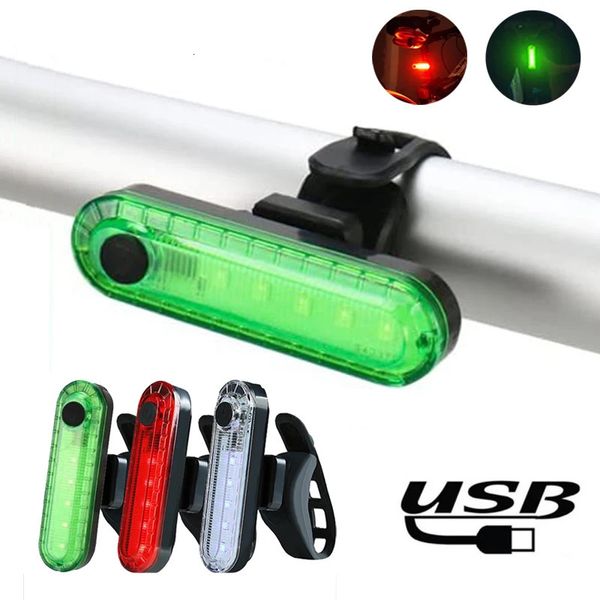 Feux de vélo 2 pièces feu arrière de vélo USB feu arrière de charge feu arrière super lumineux 220 mAh LED étanche avertissement de conduite lampe de vélo rouge 231027