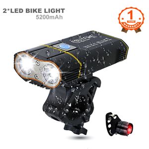 Vélo Lumières 6000LM Vélo 2x XMLL2 LED Avec USB Batterie Rechargeable Vélo Avant Guidon Mont 221201