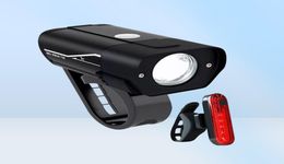 Lumières de vélo Feu arrière avant de vélo Lampe d'avertissement de sécurité de cyclisme Feu arrière de phare rechargeable USB pour la route de montagne2020064