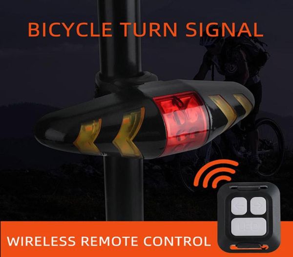 Luces de bicicleta Bicicleta LED Luz trasera Lámpara de cola trasera Control remoto inalámbrico inteligente Luz de señal de giro Ciclismo Seguridad Advertencia Lantern3120999