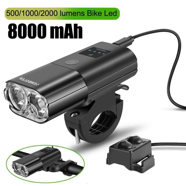 Luces de bicicleta Luz de bicicleta 1000Lumen 4000mAh Faro Banco de energía Linterna Manillar Carga USB MTB Ciclismo de carretera Destacado 231206