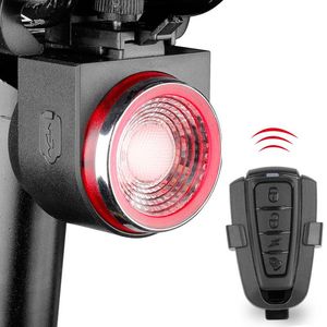 Lumières de vélo lumière de vélo arrière télécommande sans fil feu arrière Rechargeable cyclisme antivol alarme antivol cloche