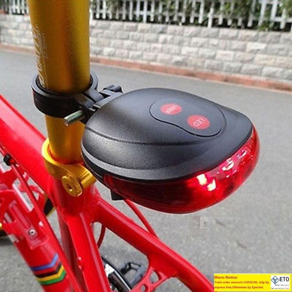 Feux de vélo queue de vélo VTT laser clignotant la nuit feu arrière avertissement d'avertissement équipement flash accessoire ZZ