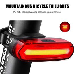 Lumières de vélo Feu arrière de vélo VTT Feu rouge arrière LED rechargeable par USB Avertissement de cyclisme Lampe de montagne 231206