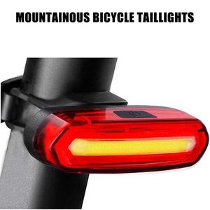 Bike Lights Bicycle taillight night red light night light USB charging LED warning light mountain bike night riding equipment accessories P230427