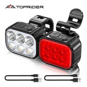 Bike Lights Bike Light Q6 LED Bicycle Achterlichten USB Lading Hoofdlamp Cycling Cycling Taillight Bicycle Lantern Bike Accessories Lampen 230606