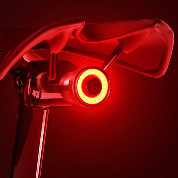 Feux de vélo Feu arrière de vélo Feu de freinage arrière de vélo Feu arrière haute visibilité USB rechargeable Ultra lumineux LED Avertissement Lampe de poche de vélo P230427