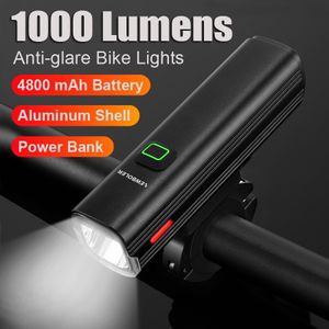 Fietsverlichting BOLER 1000 Lumen Zaklamp Voor Fiets USB Voor Achterlicht Set Regendicht MTB Koplamp 4800mAh Fietslamp Accessoire 230605