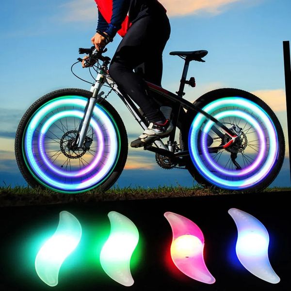 Lumières de vélo roue colorée a parlé lumière étanche vtt Balance vélo LED pneu pneu Flash avertissement lampe de cyclisme 231206