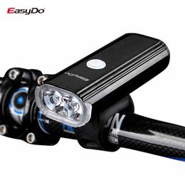 Lumières de vélo Easydo EL1110 double XPG LED boîtier en alliage de phare 4400mAH batterie 1000Lumen rotation à 360 degrés éclairage de cyclisme lanterne avant 230830