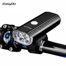 Lumières de vélo Easydo EL1110 Dual XPG LED Boîtier en alliage de phare 4400mAh Batterie 1000Lumen Rotation à 360 degrés Éclairage de cyclisme Lanterne avant 231009