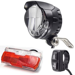 Fietsverlichting Elektrische lichte set met hoorn inclusief eBike staart Beide 12V 24V 36V 48V LED-besturing door schakelaar E