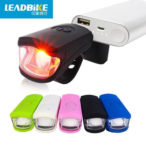 Bike Lights Bike Bike USB Bicycle rechargeable lumière avant 3W LED Super Bright Imperproof Silicone Mtb Road Headlight Flash Lampe Flash