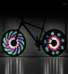 Luces de bicicleta LEADBIKE Luz de radio impermeable 64 LED 30 patrones Pantalla de doble cara Neumático de bicicleta Rueda de ciclismo 15141518