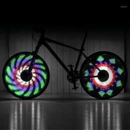 Lumières de vélo LEADBIKE étanche a parlé lumière 64 LED 30 modèles Double affichage latéral pneu de vélo vélo Wheel1195t