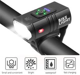 Fietsverlichting LED Fietslicht 1000LM T6 USB Oplaadbaar MTB Bergweg Voorlamp Koplamp Zaklamp Fietsen Scooter Staart 231206