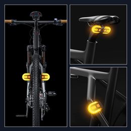 Luces de bicicleta LED Control remoto de bicicleta Luz trasera de señal de giro Lámpara de advertencia de bicicleta impermeable para accesorios de ciclismo al aire libre 230221