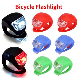 Luces para bicicleta Juegos de luces LED delanteras y traseras de silicona para bicicleta Faros y luces traseras para bicicleta de montaña MTB impermeables de 3 modos Luces de advertencia 231027