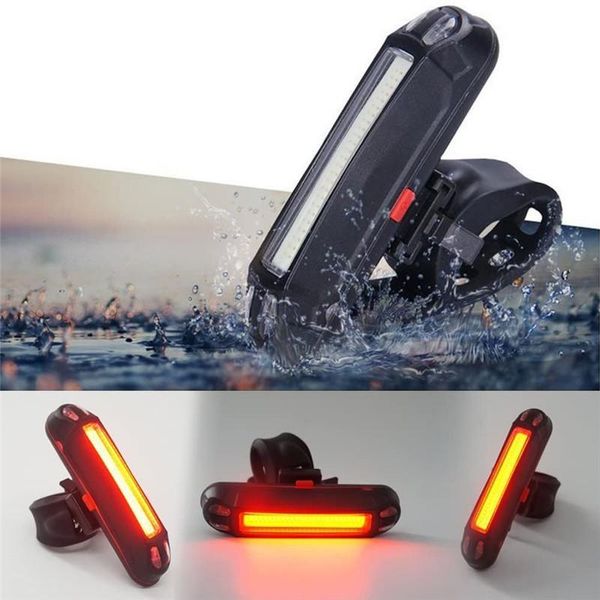 Lights à vélos LED LED TAIL MODE MODE MODE USB RECHARGÉable STAPPERPHERPHER Mountain Scooter Cycling Light Taillamp Safety Warning