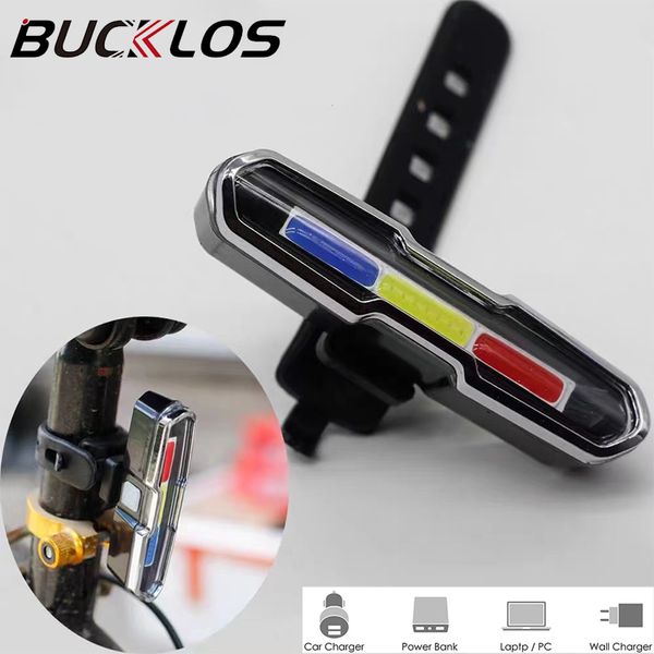 Lumières de vélo Lumière Feu arrière Flash Route Vélo Lampe arrière LED USB Charge Lumineux Avertissement Nuit Riding Tail Équipement de cyclisme 230823