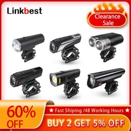 Bike Lights Linkbest Bicycle Light 1000 Lumen USB Oplaadbare voorlichtfietslicht Flashlight Waterdichte waterdichte fiets koplamp helmlamp P230427