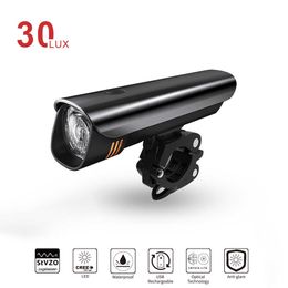 Lumières de vélo Linkbest vélo lumière 30 Lux LED vélo lumière USB phare rechargeable 2600 mAh support réglable étanche IPX 5 P230427