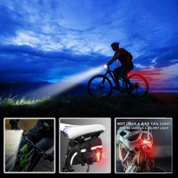 Fietsverlichting Meest krachtige USB-oplaadbare waterdichte fietsverlichting Set Cycling Front Light + Achterbenodigdheden Luces Para Bicicleta