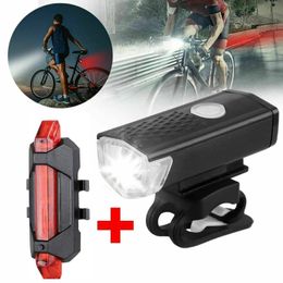 Lumières de vélo VTT avant USB LED rechargeable étanche phare de montagne vélo voyant d'avertissement de sécurité accessoires de cyclisme 231206