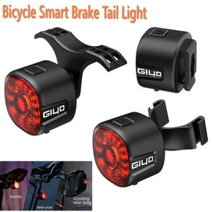 Fietsverlichting Nieuwe Fiets Intelligent Rem Achterlicht USB Opladen Veiligheid Achterlicht Waarschuwing IPX4 Waterdichte Lamp MTB Wegfiets Accessoires 231027