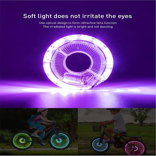 Luces de bicicleta, luz de rueda de bicicleta portátil, desmontable, recargable, advertencia de conducción, accesorios LED impermeables para