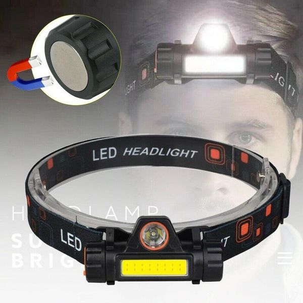 Luces para bicicleta Mini linterna portátil COB Led faro antorcha advertencia luz estroboscópica luz para acampar al aire libre Ingebouwde BatterijBike BikeBike