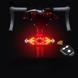 Feux de vélo Feu arrière vélo intelligent télécommande sans fil clignotant vélo feu arrière LED facile à installer accessoires de vélo personnels nouveau 231027