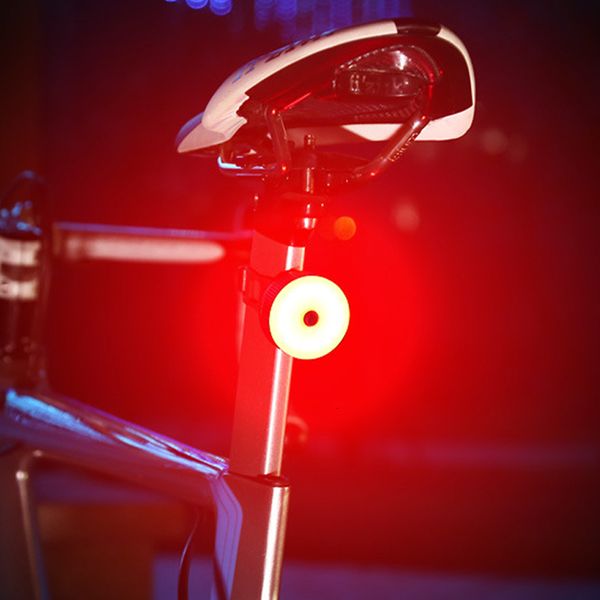 Feux de vélo rouge Led arrière vélo haute visibilité rechargeable Usb queue forme ronde lampes clignotantes multifonctionnelles 230204