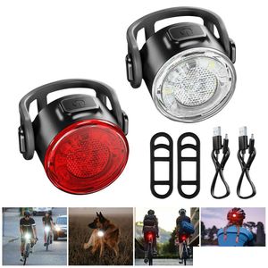 Lights à vélo Redwhite USB RECHARGAGE CYCLING FAUTHILLIGHT LAMPE BICYLEME AVANT 6 MODES AVERTISSEMENT DE LA VILLE ARRIÈRE NIGHT