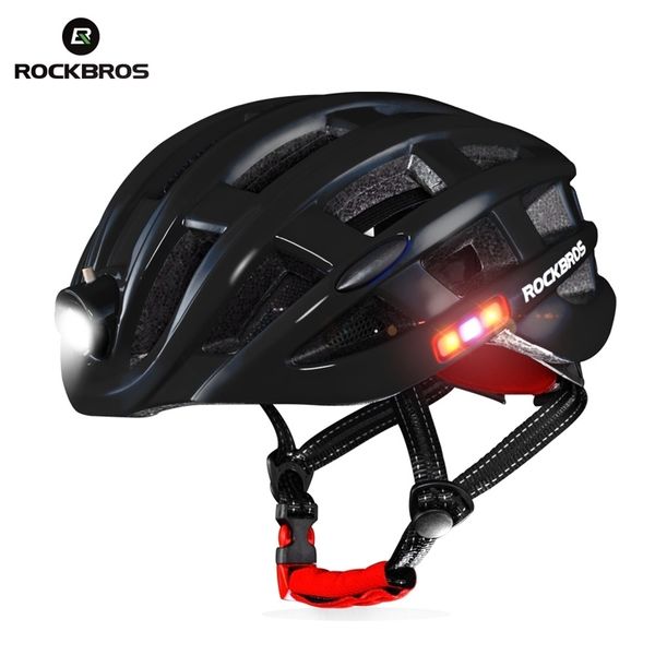 Lumières de vélo Rockbros Vélo Light Casque étanche USB Charge Cyclisme Intergrally moulé VTT Accessoires de route 231213