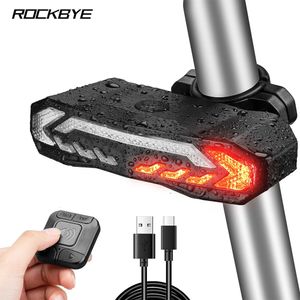 Lumières de vélo Rockbye vélo frein feu arrière télécommande sans fil clignotant LED étanche alarme antivol 231117