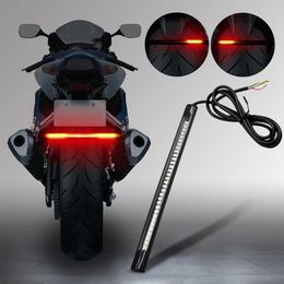 Feux de vélo Feu de course flexible moto 48 LED bande arrière plaquette de frein stop clignotant lumière accessoires de vélo 231027