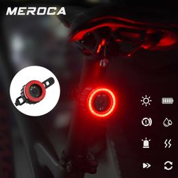 Fietslichten Smart Sensor Brake Bicycle Tail Light High Zichtbaarheid Fiets achterlamp IPX6 Waterdichte LED -laadladen achterlichten voor nachtcycling P230427