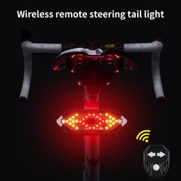 Feux de vélo clignotants intelligents, feu arrière de vélo Intelligent, Rechargeable par USB, télécommande LED, lampe d'avertissement de cyclisme