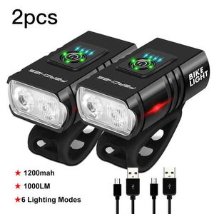 Fietslichten T6 LED LANTERNA BICICLETA 1000 lumen Oplaadbare lichte fiets voorlicht MTB Road Mountain Bike Koplamp Fietslamp zaklamp P230427