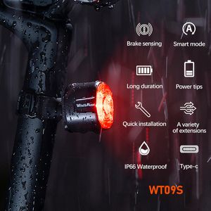 Feux de vélo Feu arrière Vélo Feu arrière Smart Tail Auto Frein Détection LED Typec Charge Étanche IP66 Cyclisme 230823