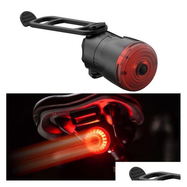 Lumières de vélo Thinkrider Vélo Feu arrière Vélo Smart Frein Détection Lumière Ipx6 LED étanche Charge arrière 230525 Drop Livraison DHFCM